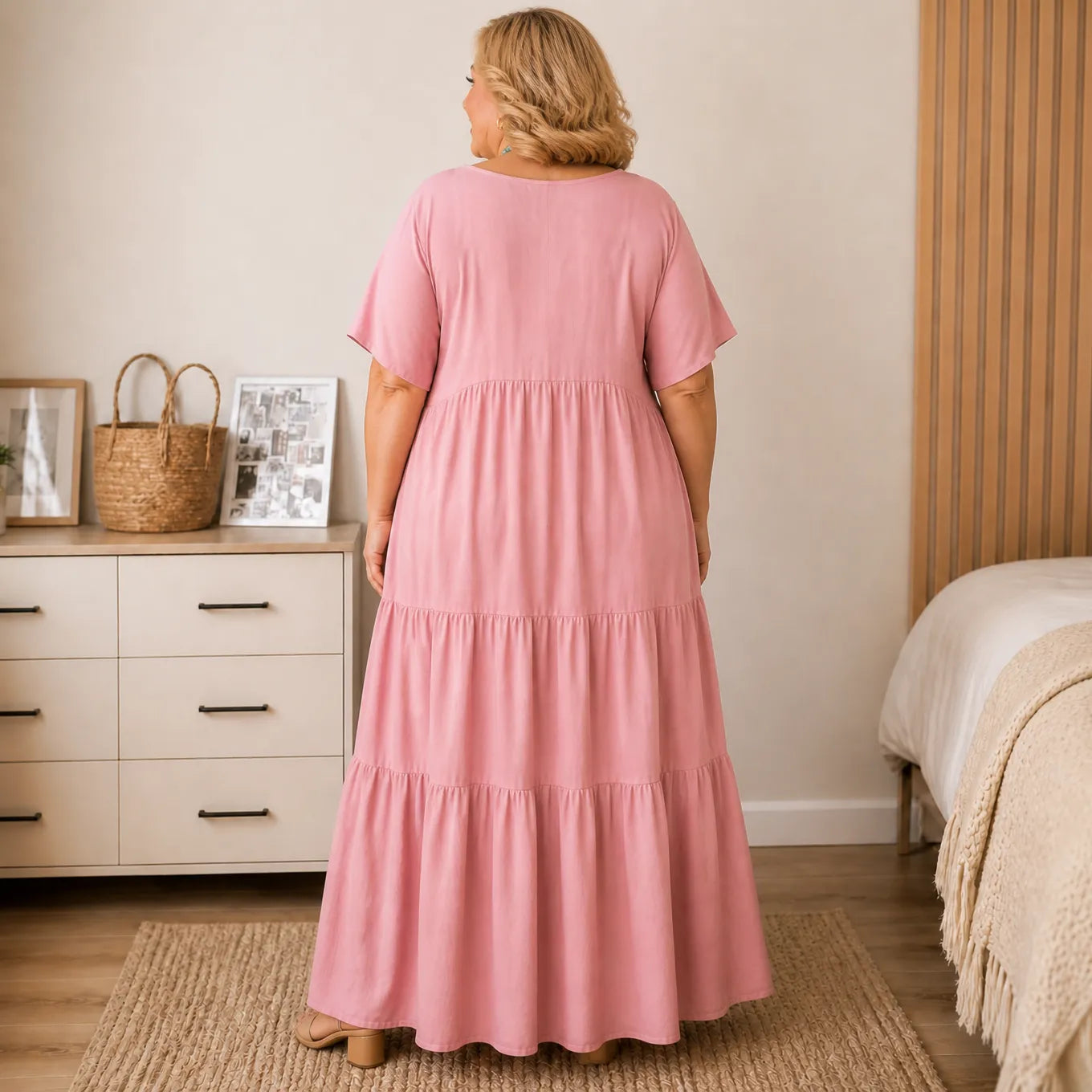 Florelle – Flowy Tiered V-Neck Maxi Dress for Women