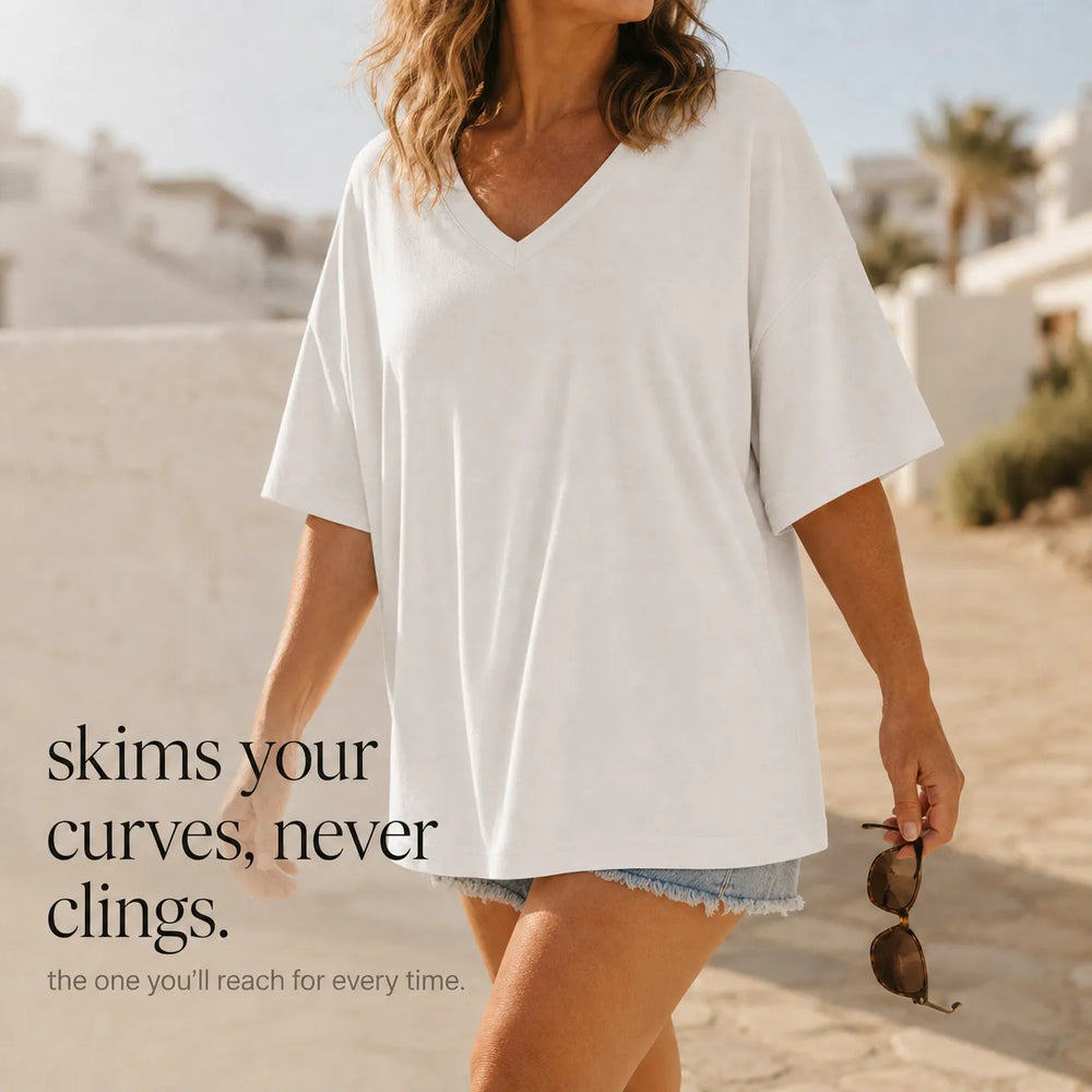 Vivelyn – Oversized V Neck Tee