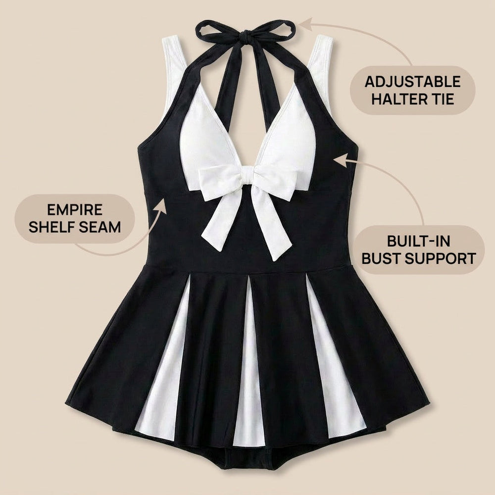 Soliera – Women's Plus-Size Halter Swimdress with Boy Shorts