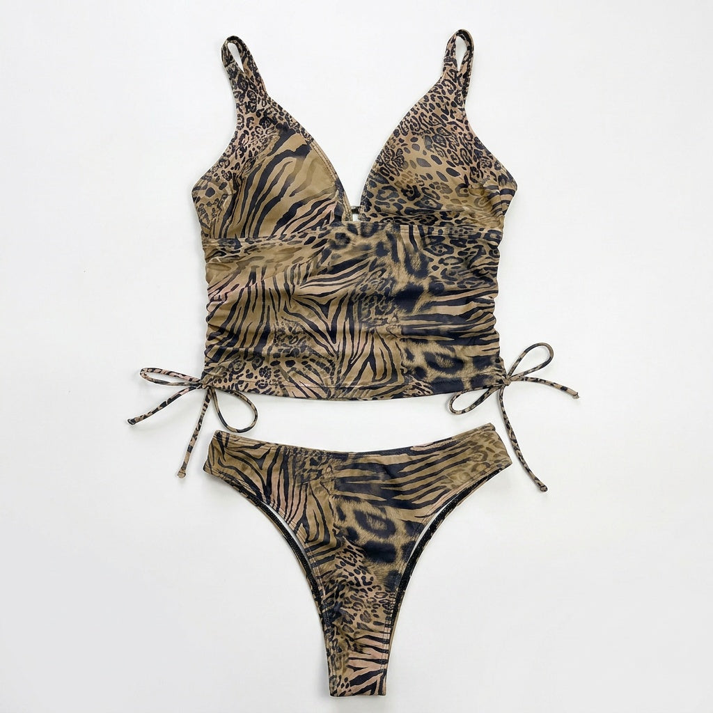 Lunavia – Women's Leopard Print Plunge Bikini Set