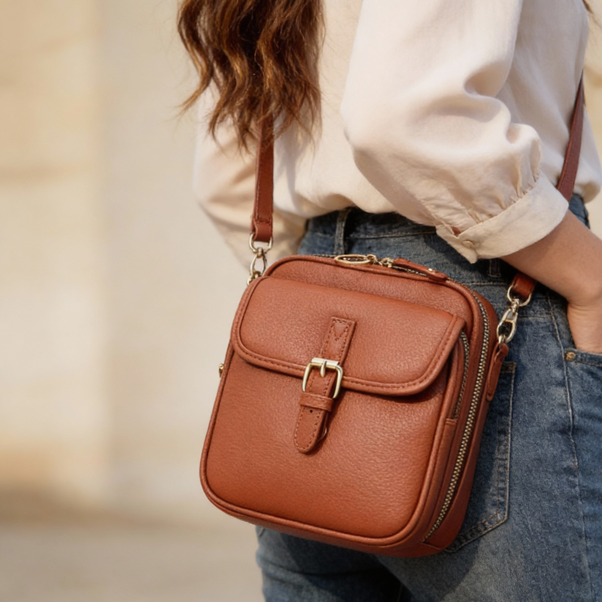 Veletta – Women's Compact Crossbody Bag with Built-In Wallet