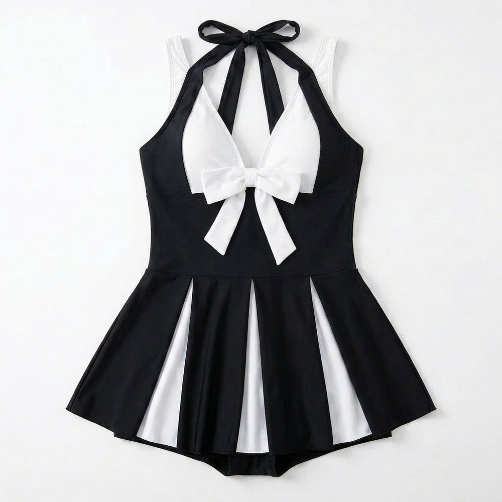 Soliera – Women's Plus-Size Halter Swimdress with Boy Shorts
