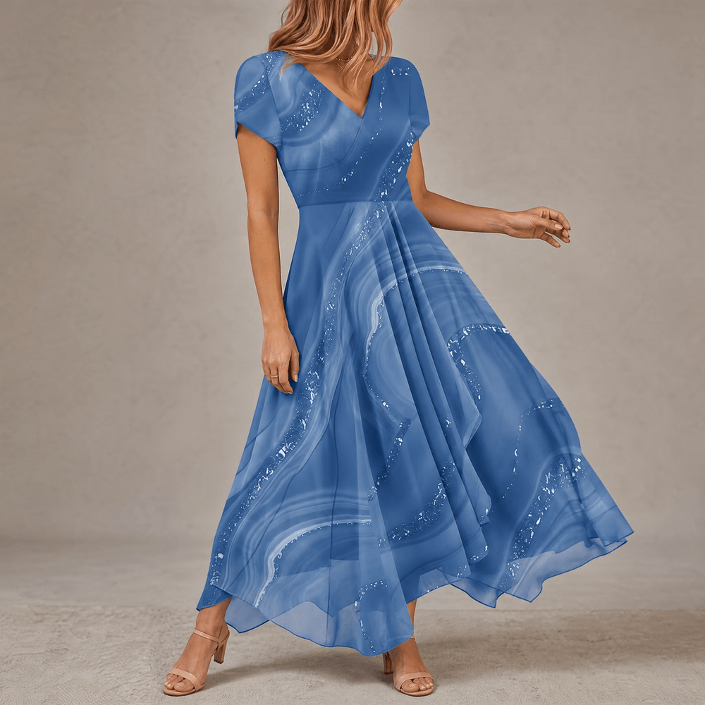 Osyla – Women's Flowing Marbled Midi Dress