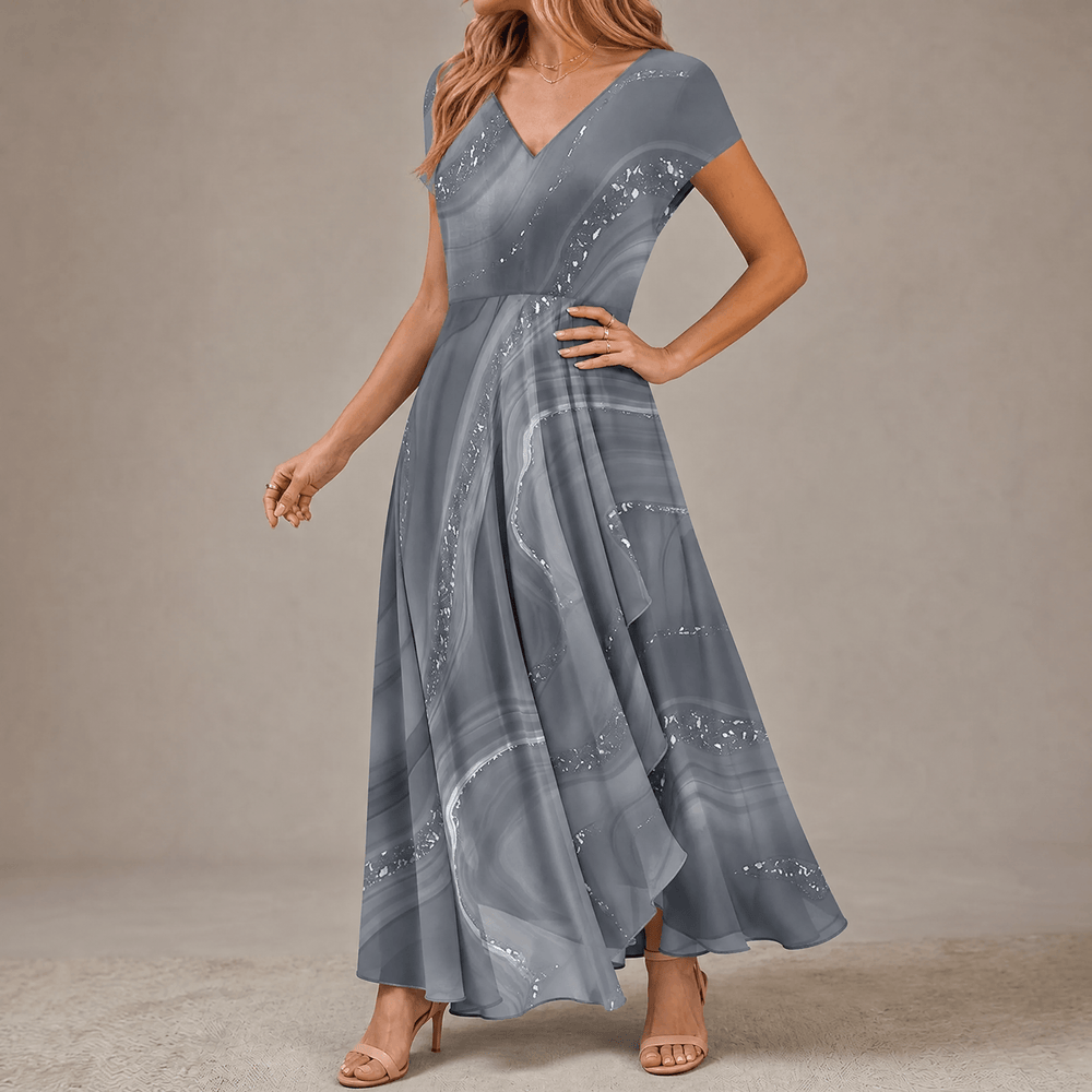 Osyla – Women's Flowing Marbled Midi Dress