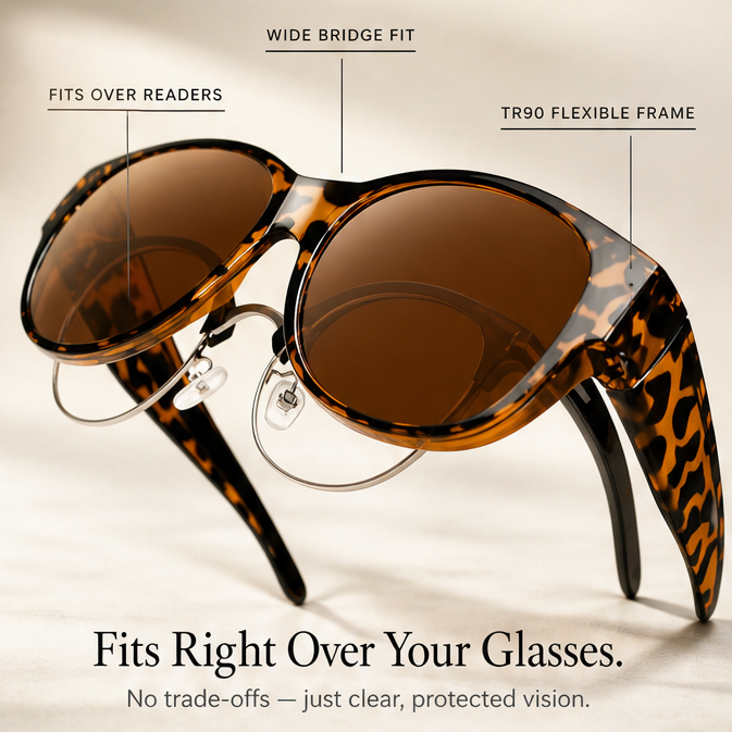 Soluna – Oversized Cat Eye Sunglasses for Wear Over Glasses