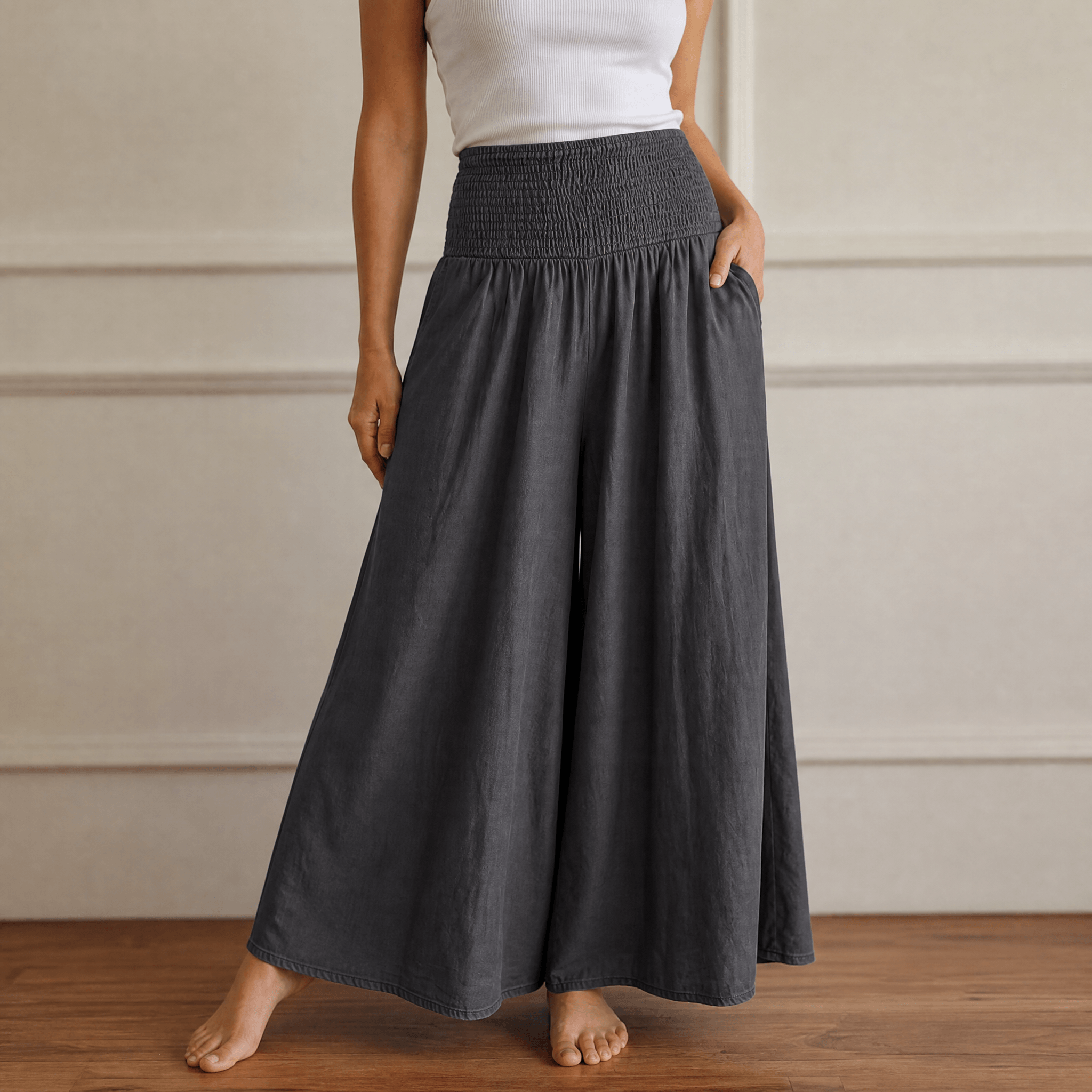 Palazza – Smocked Waist Wide Leg Palazzo Pants