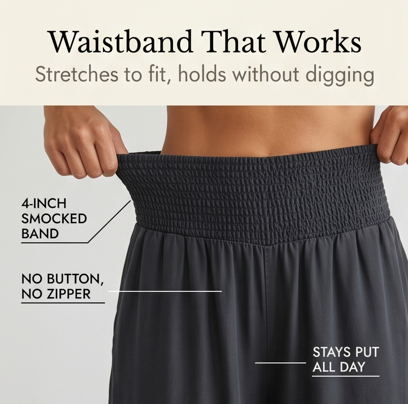 Palazza – Smocked Waist Wide Leg Palazzo Pants