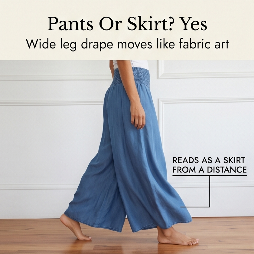Palazza – Smocked Waist Wide Leg Palazzo Pants