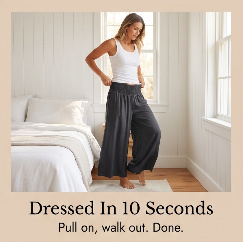 Palazza – Smocked Waist Wide Leg Palazzo Pants