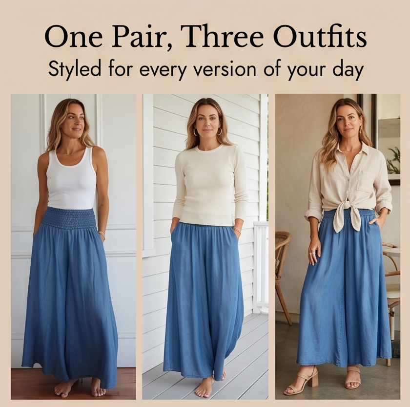 Palazza – Smocked Waist Wide Leg Palazzo Pants