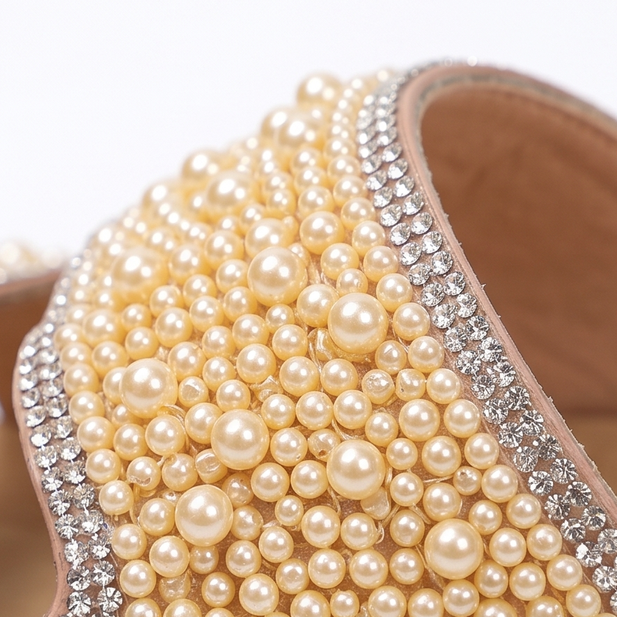 Pearlique – Pearl Platform Slide Sandals
