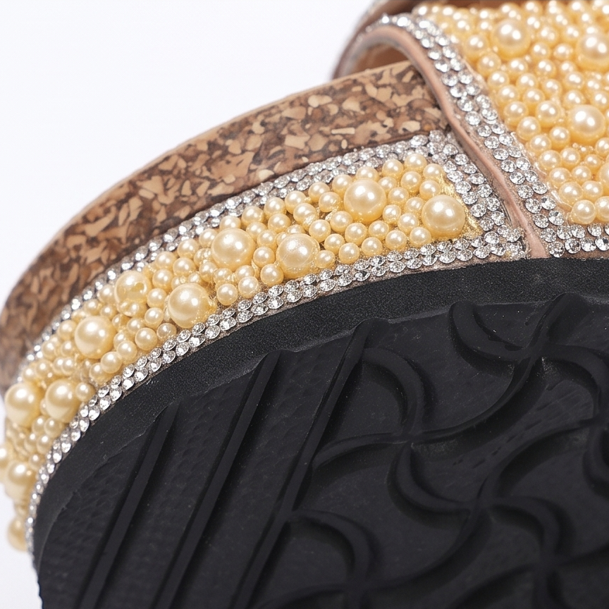 Pearlique – Pearl Platform Slide Sandals
