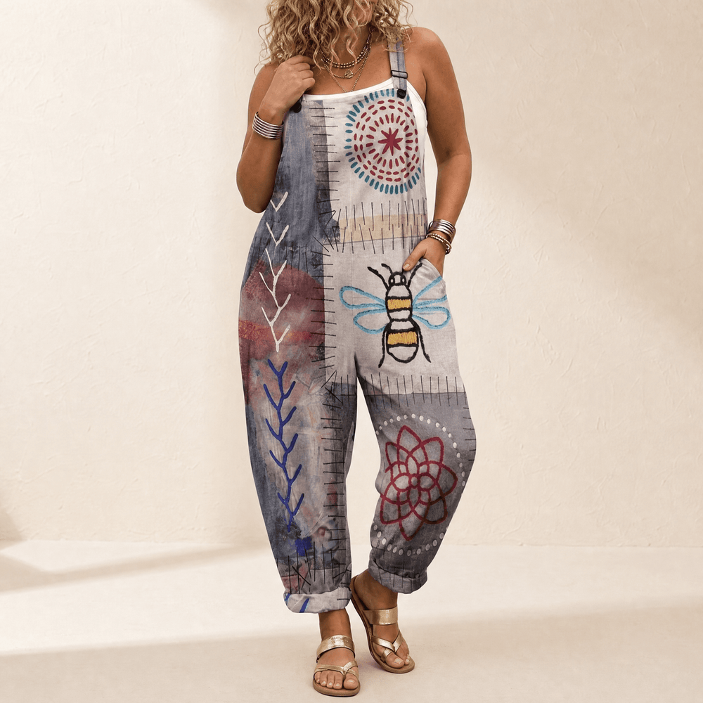 QueenBee – Women's Artisan Print Plus-Size Overall