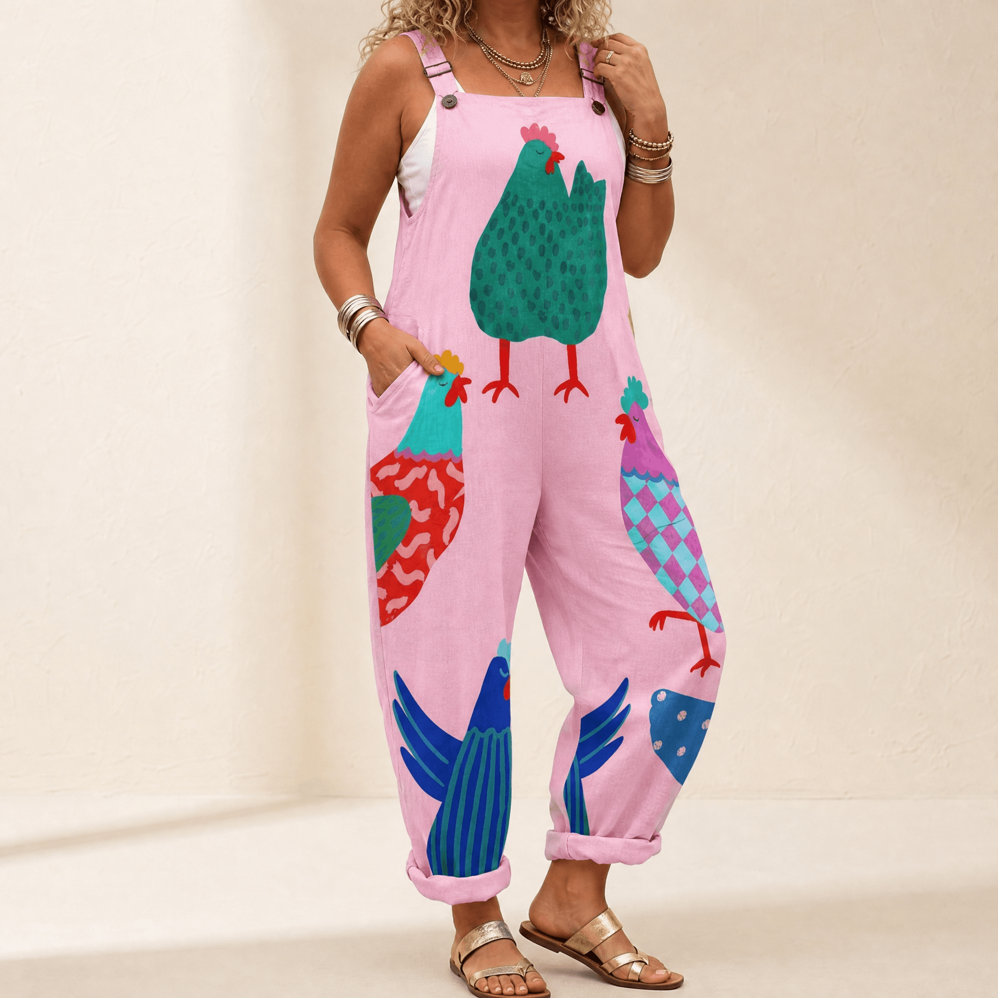 QueenBee – Women's Artisan Print Plus-Size Overall