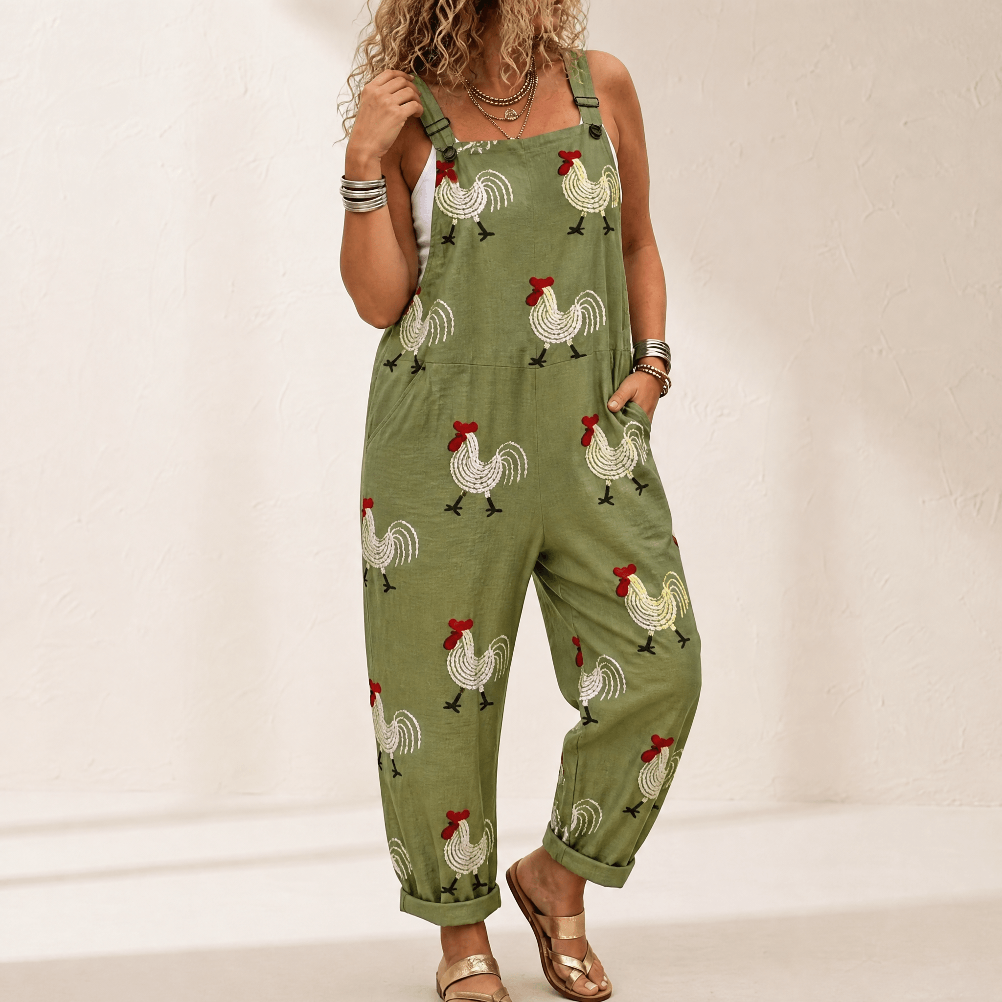 QueenBee – Women's Artisan Print Plus-Size Overall