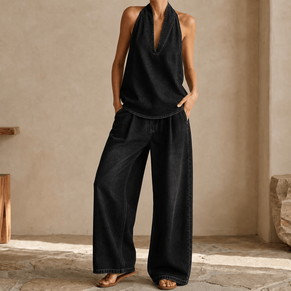 Rivella – Washed Denim Two Piece Summer Set