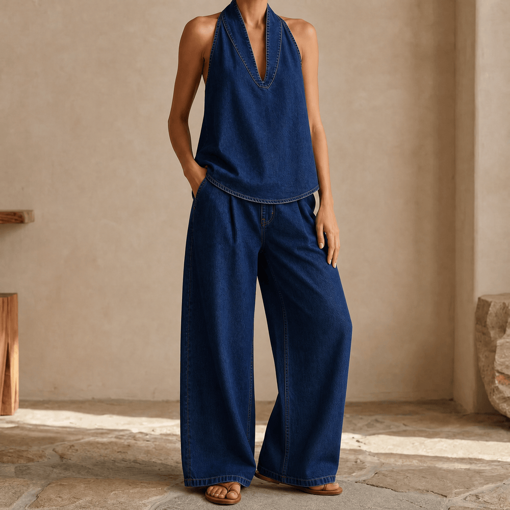 Rivella – Washed Denim Two Piece Summer Set