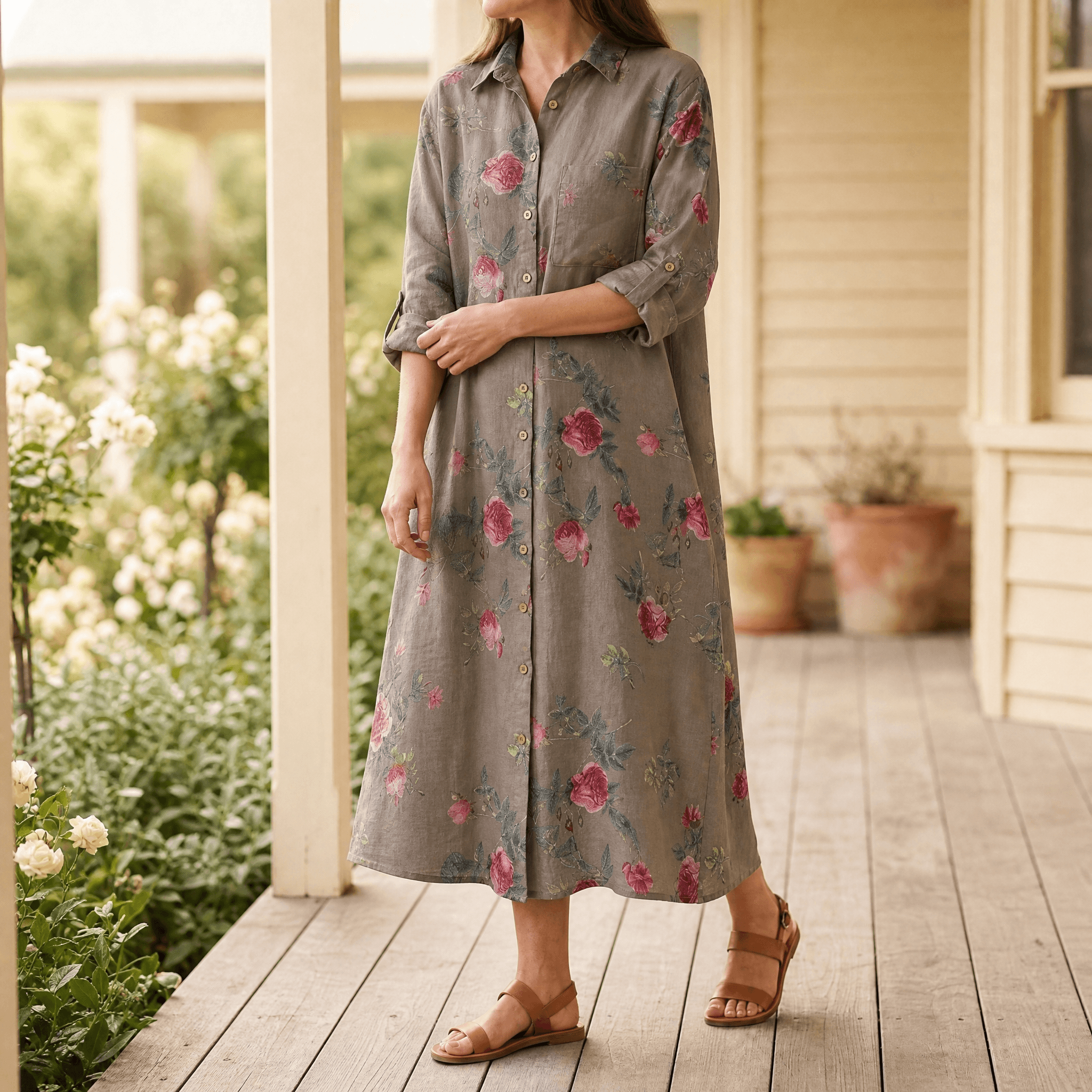Rosalie – Floral Shirt Dress