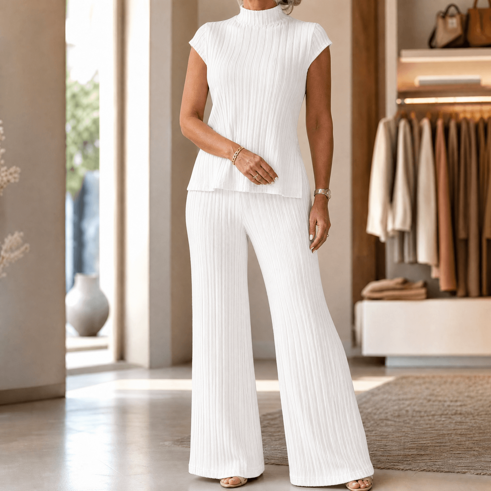 Selmira – Women's Ribbed Knit Two-Piece Set
