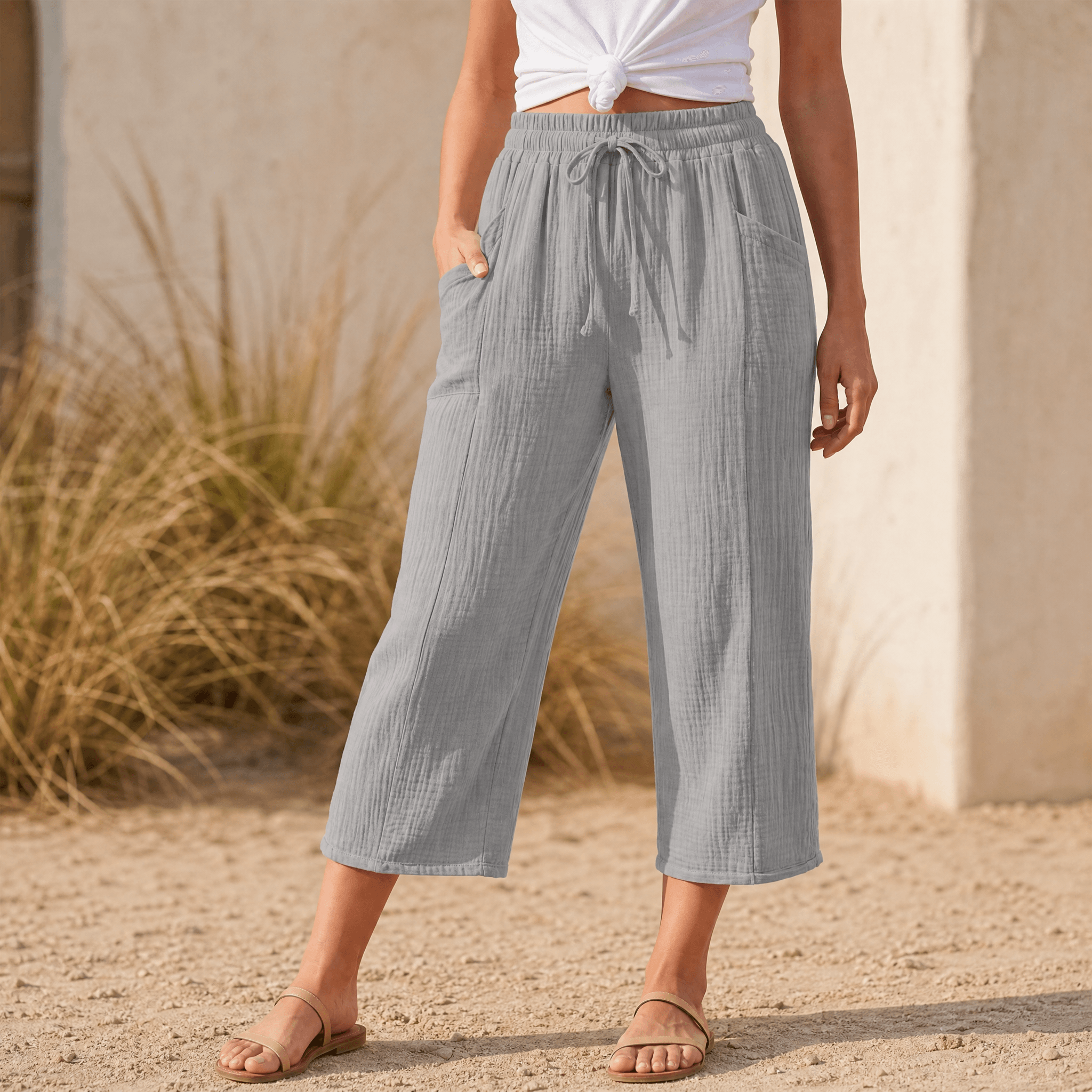 Selora – Women's Crinkle Capri Pants