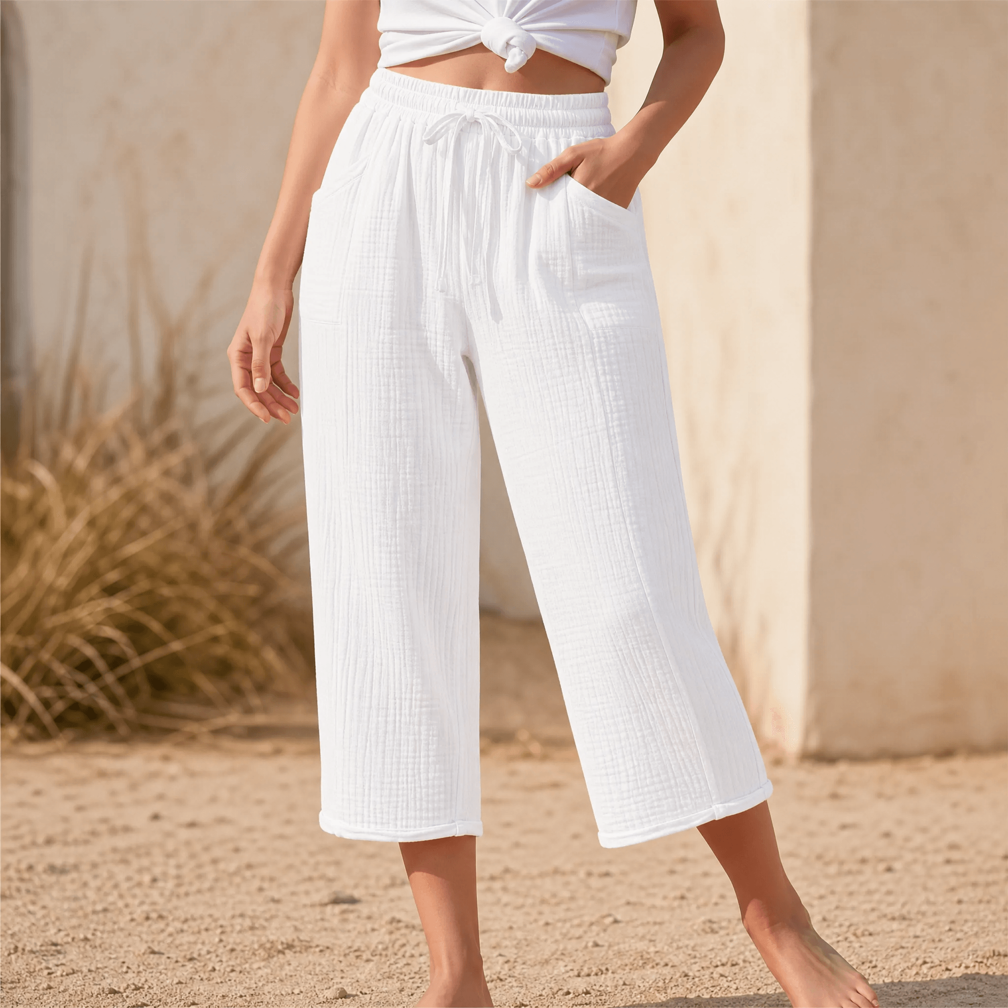 Selora – Women's Crinkle Capri Pants
