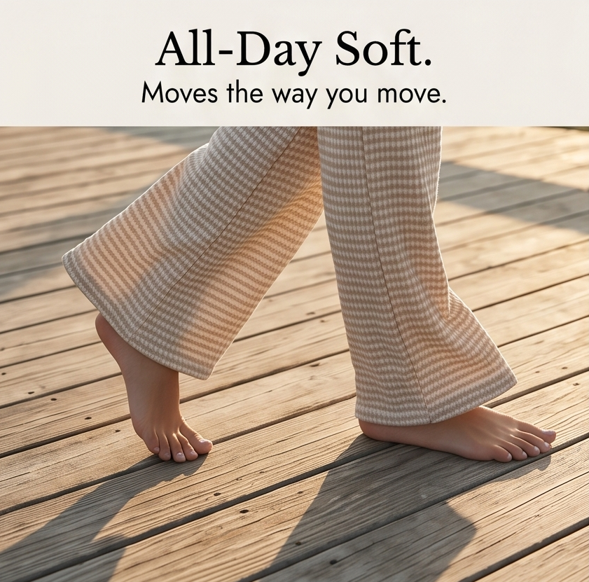 Seralune – Textured Knit Wide-Leg Trousers