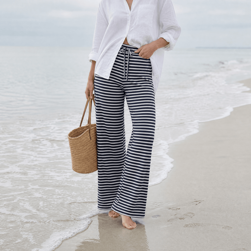 Seralune – Textured Knit Wide-Leg Trousers
