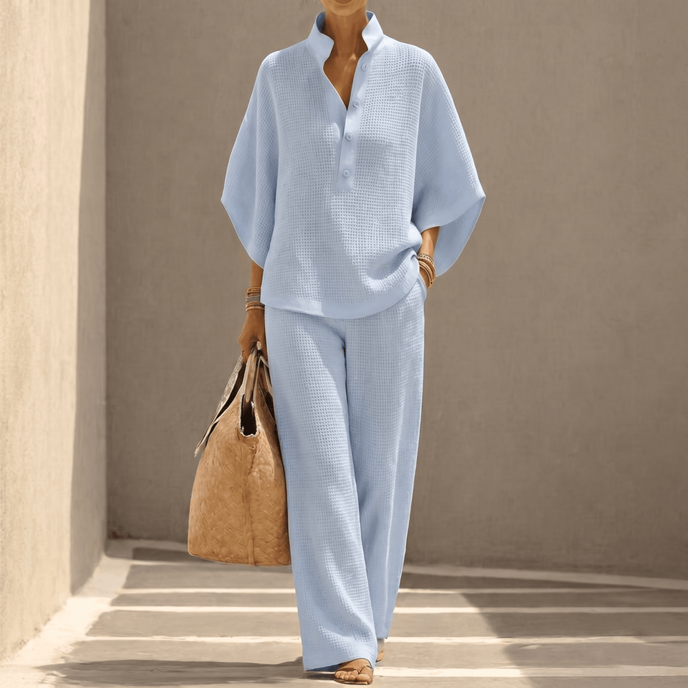 Vienelle – Women's Waffle-Knit Two-Piece Set