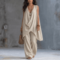 Marenza – Women's Draped Linen Two-Piece Set