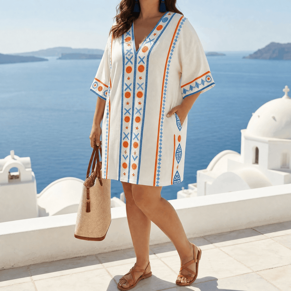 Sienna – Women's Embroidered Kaftan Mini Dress