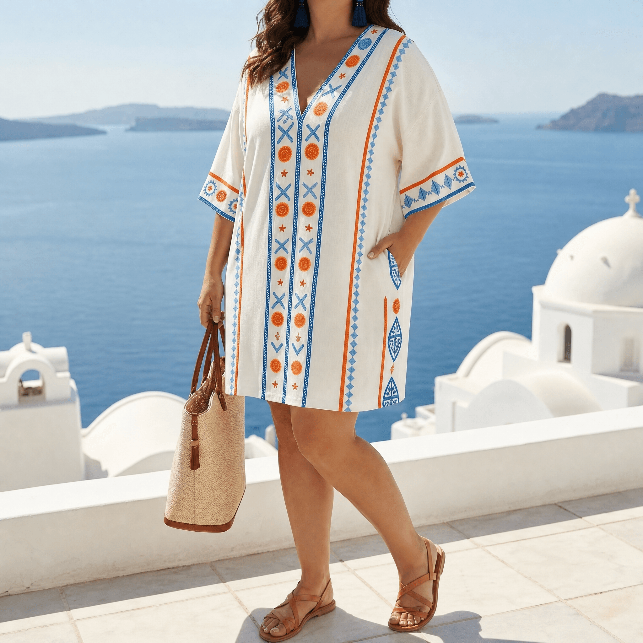 Sienna – Women's Embroidered Kaftan Mini Dress