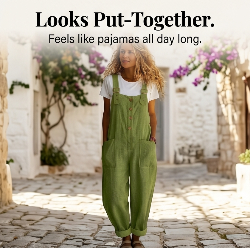 Slowlinen – Loose Button-Front Overalls