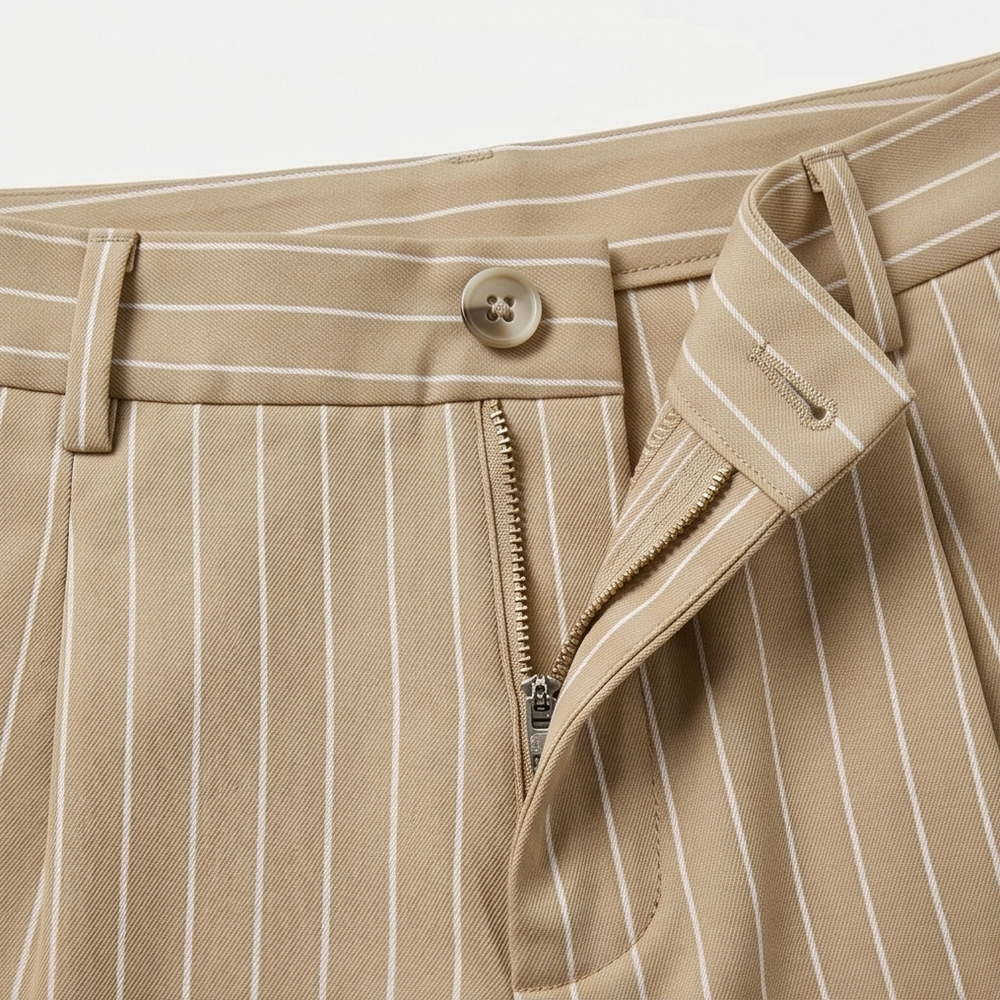 Solène – Women's High-Waisted Striped Wide-Leg Trousers