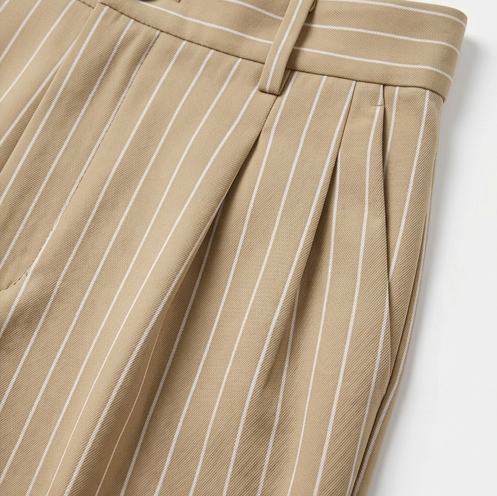Solène – Women's High-Waisted Striped Wide-Leg Trousers