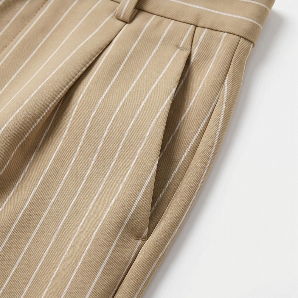 Solène – Women's High-Waisted Striped Wide-Leg Trousers