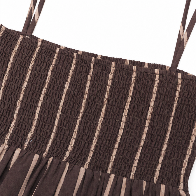 Solène – Striped Cami Maxi Dress with Smocked Back