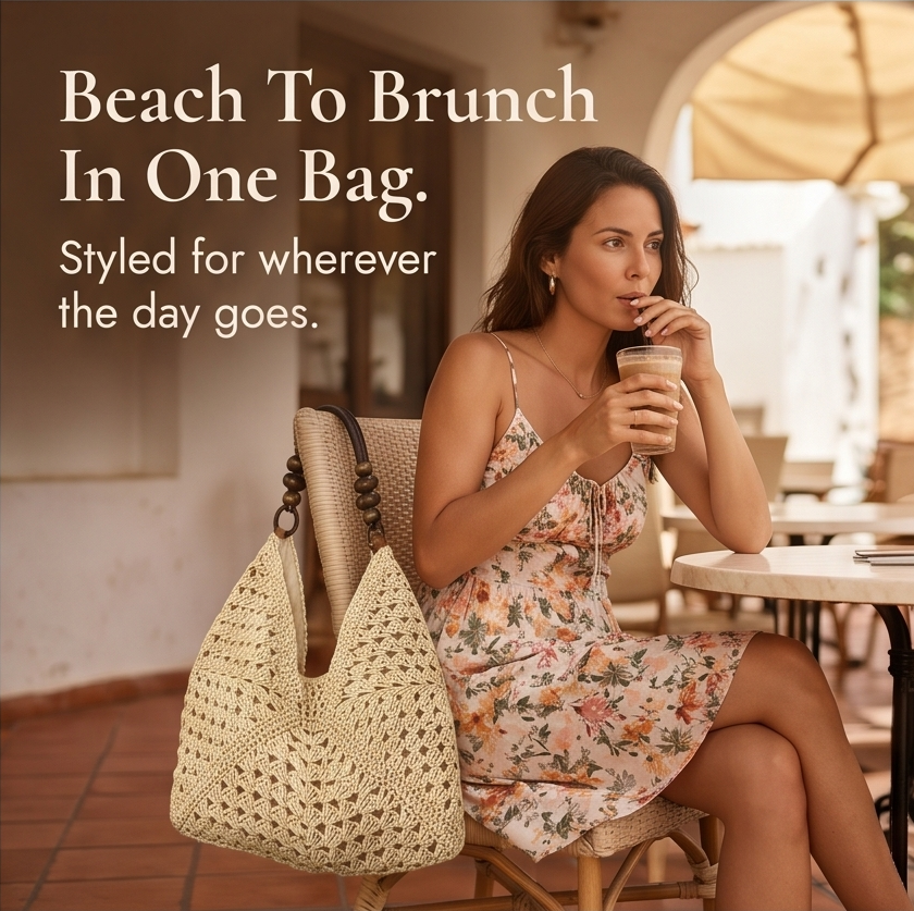 Solèra – Crochet Summer Tote with Hidden Lining