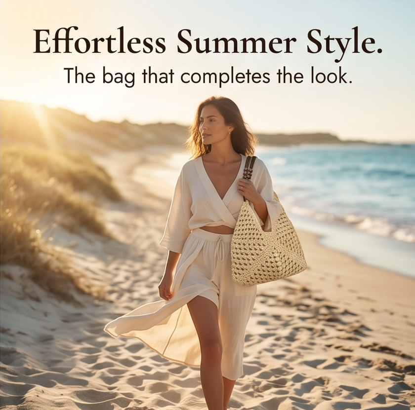 Solèra – Crochet Summer Tote with Hidden Lining