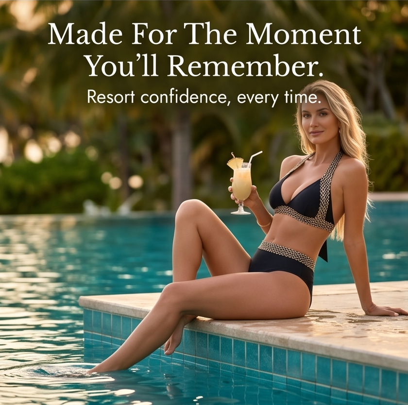 Soléra – Woven Chain-Trim High-Waist Bikini