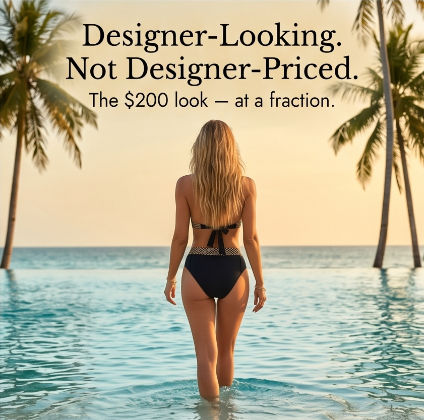 Soléra – Woven Chain-Trim High-Waist Bikini