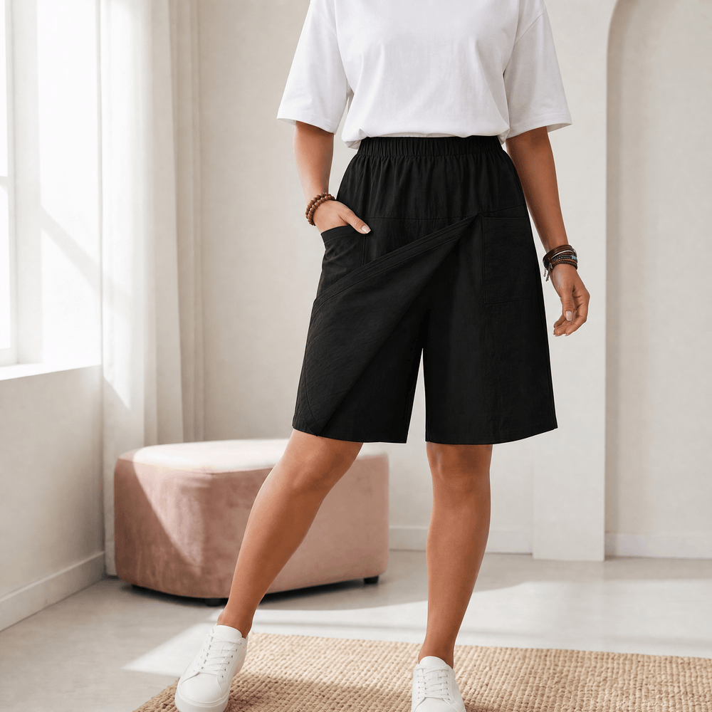 Soléva – Women's Wrap-Front Skort with Hidden Shorts