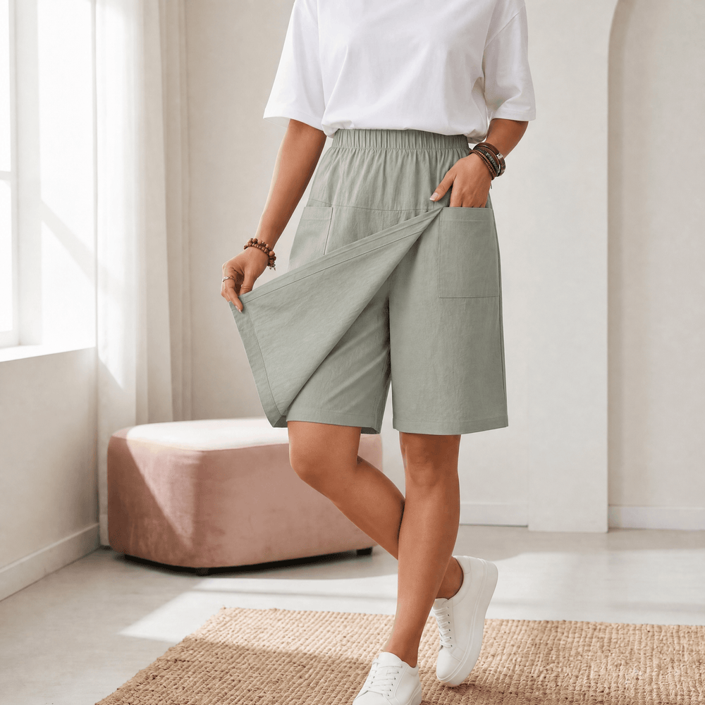 Soléva – Women's Wrap-Front Skort with Hidden Shorts