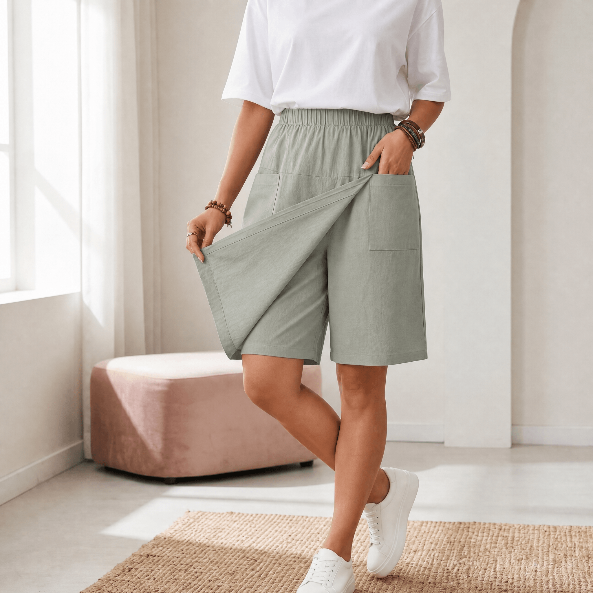 Soléva – Women's Wrap-Front Skort with Hidden Shorts