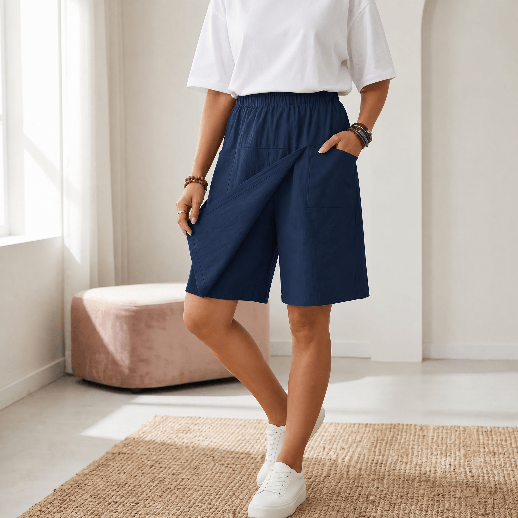 Soléva – Women's Wrap-Front Skort with Hidden Shorts