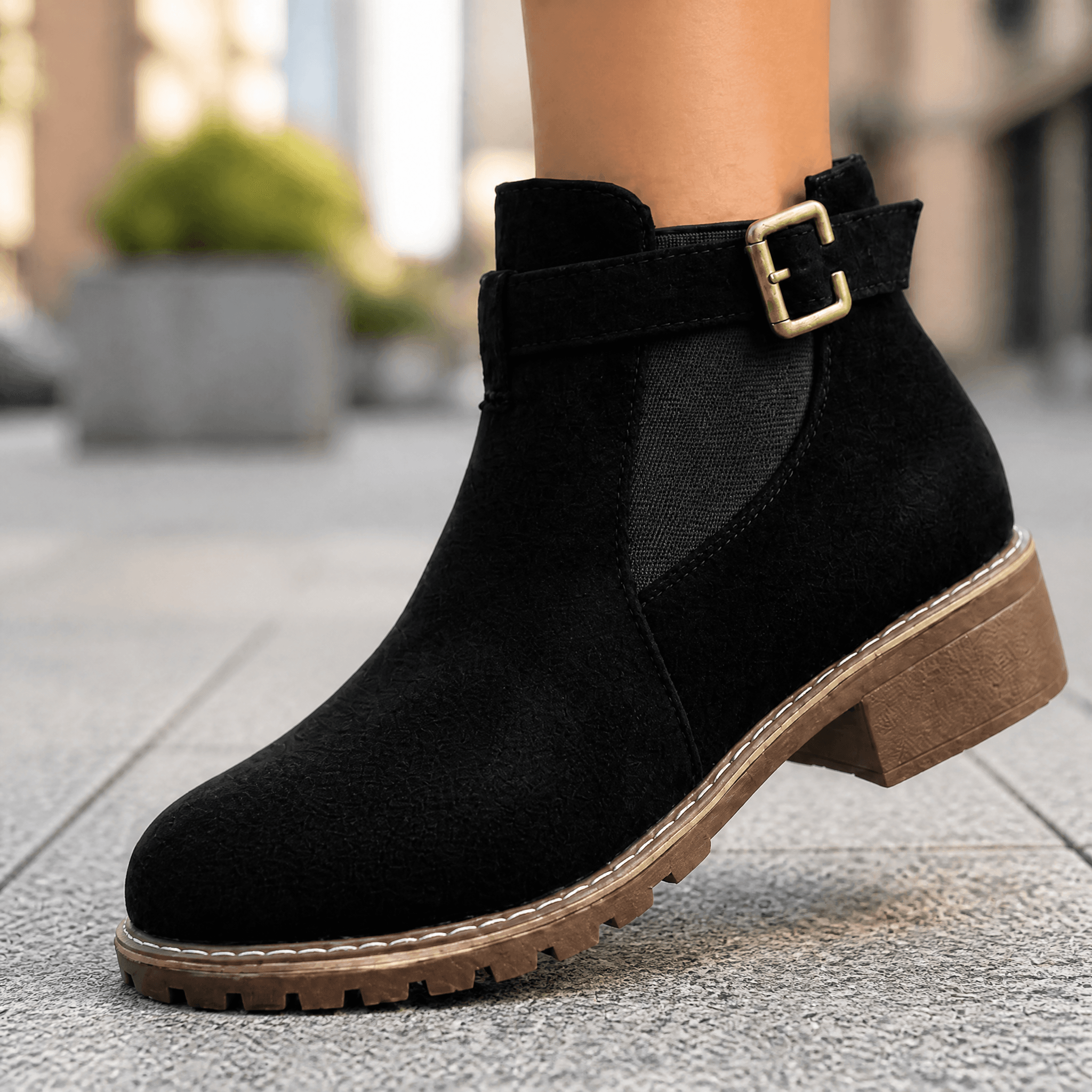 Solace – Slip On Low Heel Ankle Boots for Women