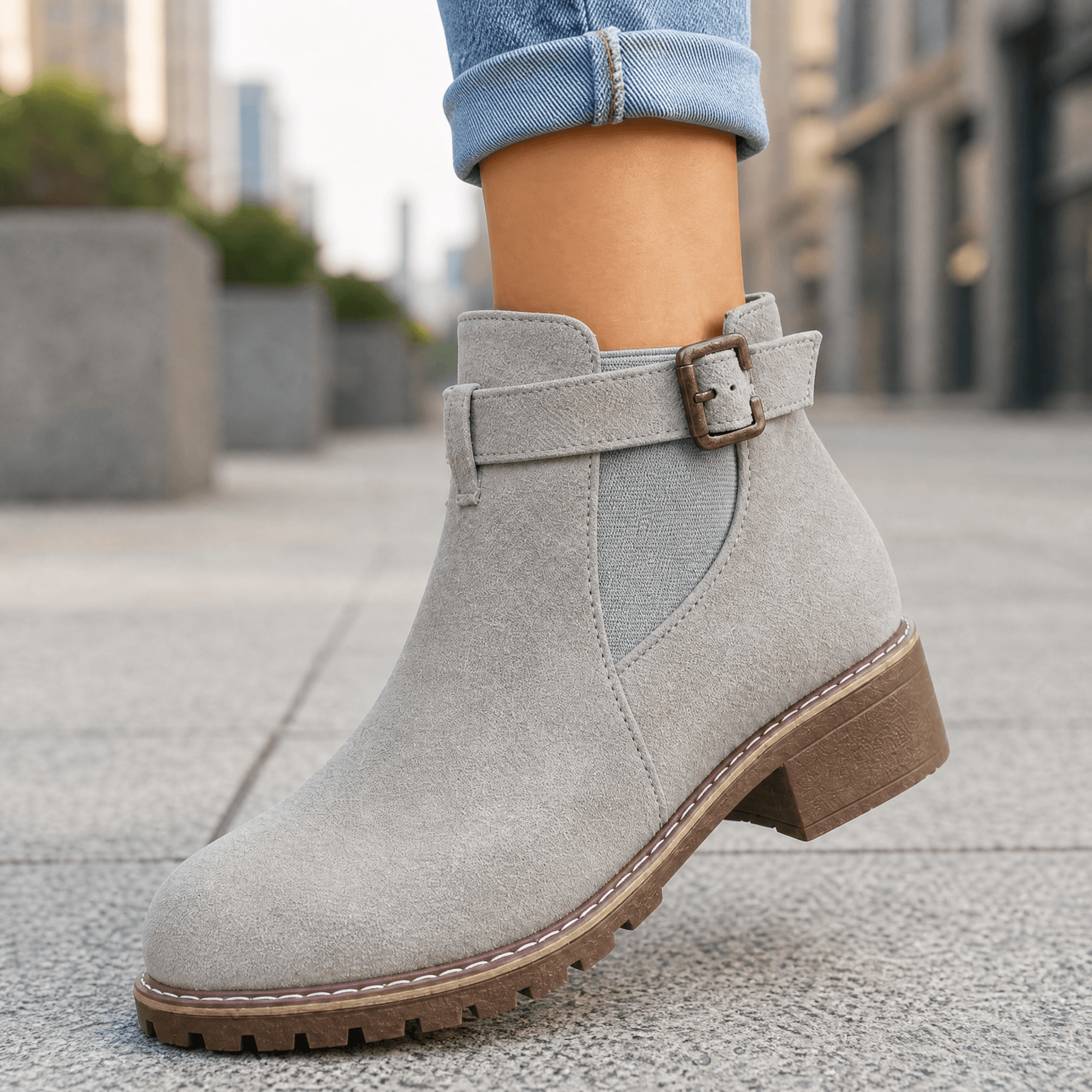 Solace – Slip On Low Heel Ankle Boots for Women