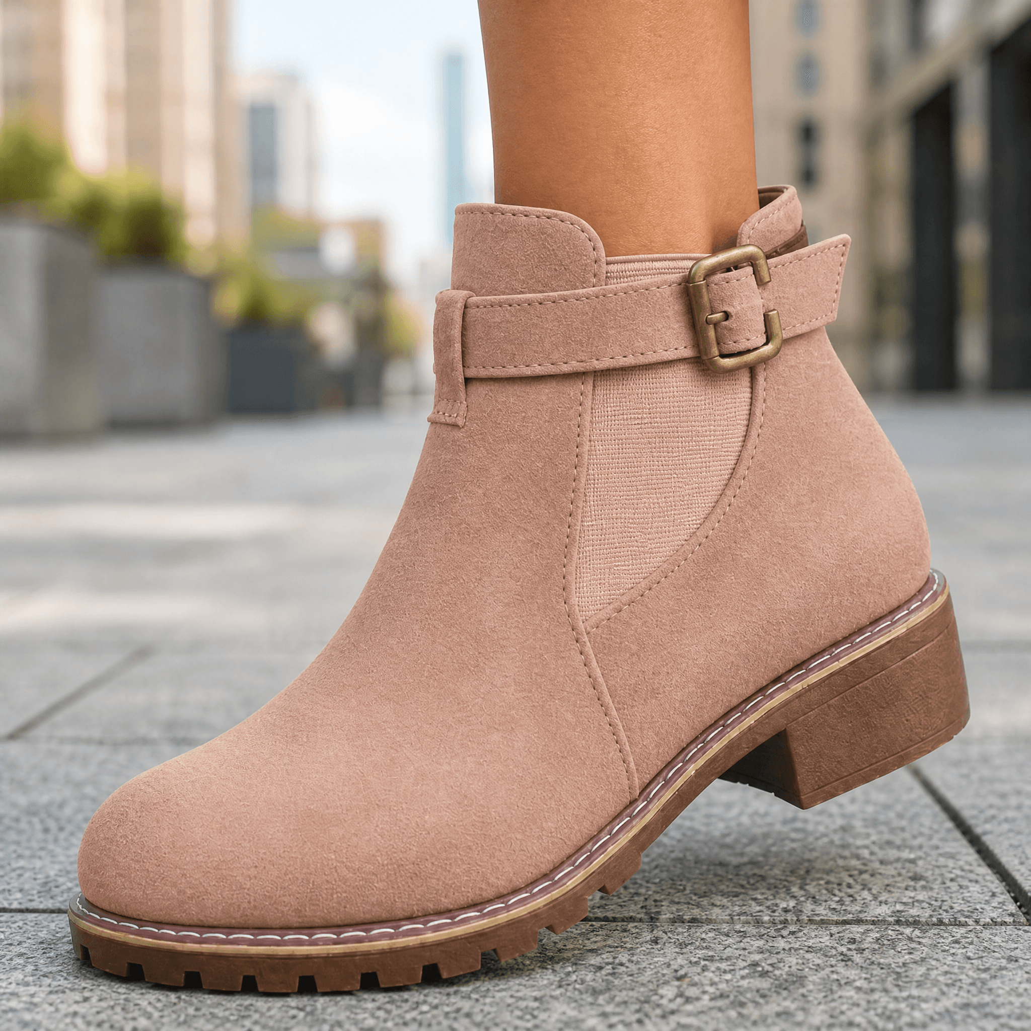 Solace – Slip On Low Heel Ankle Boots for Women