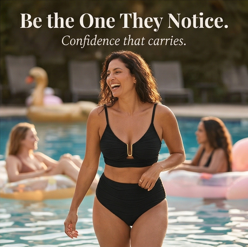 Solaia – Women's Sculpted Textured High Waist Bikini Set
