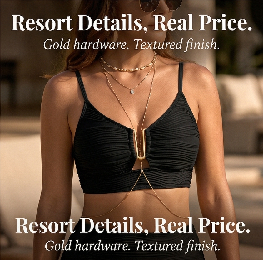 Solaia – Women's Sculpted Textured High Waist Bikini Set