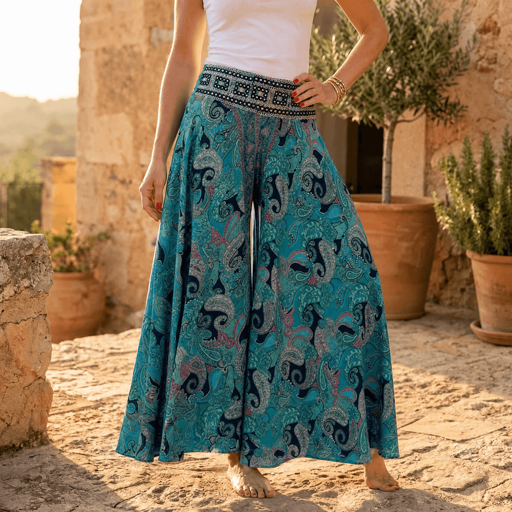 Solara – Women's Flowy Paisley Palazzo Pants